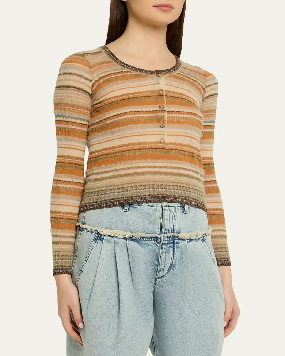 Etoile Isabel Marant Frederica Striped Linen-Blend Top | Thumbnail 4