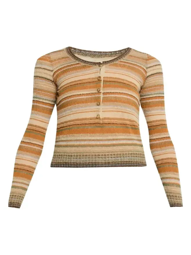 Frederica Striped Linen-Blend Top