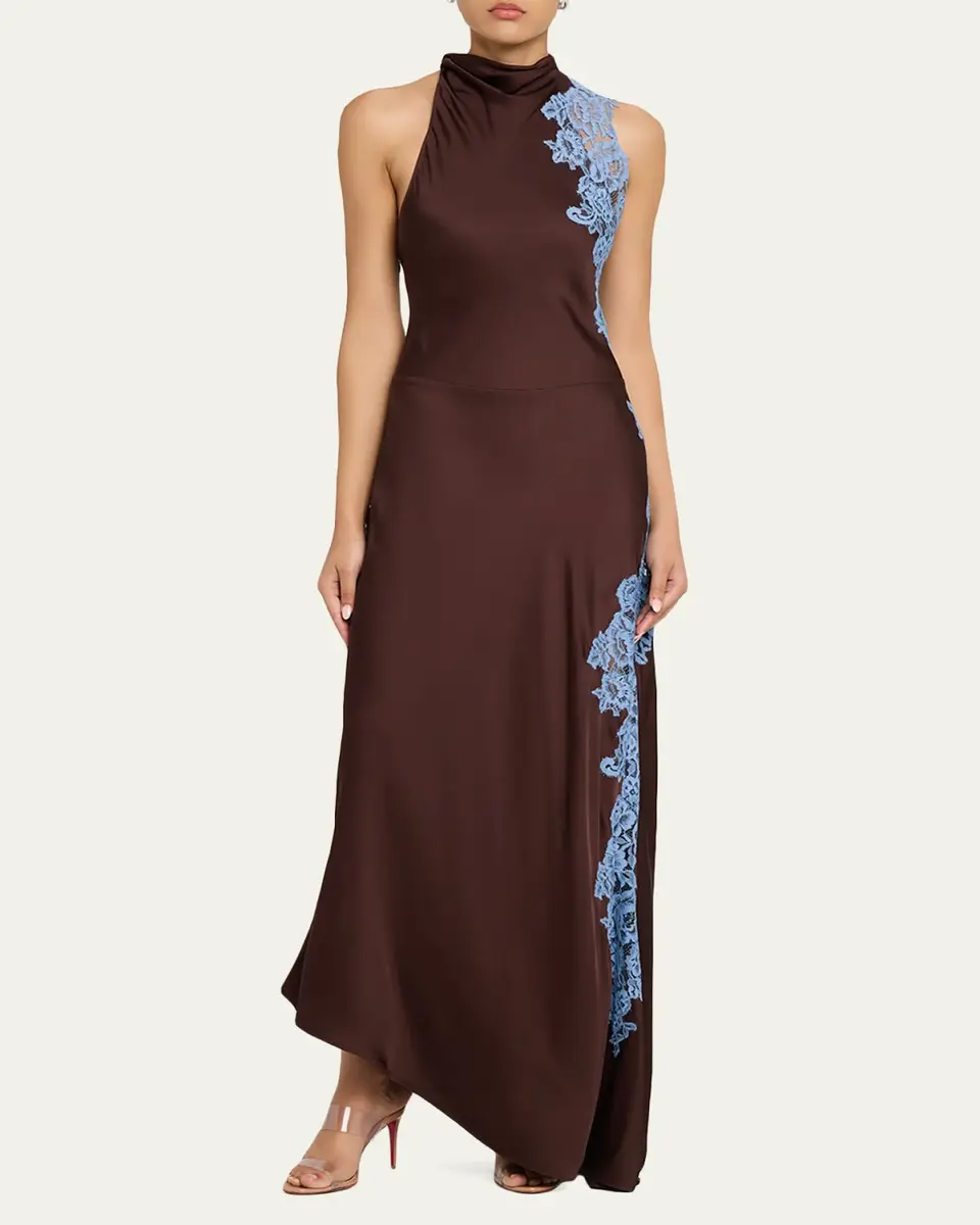 A.L.C. Josephine Satin and Lace Maxi Dress | Thumbnail 2