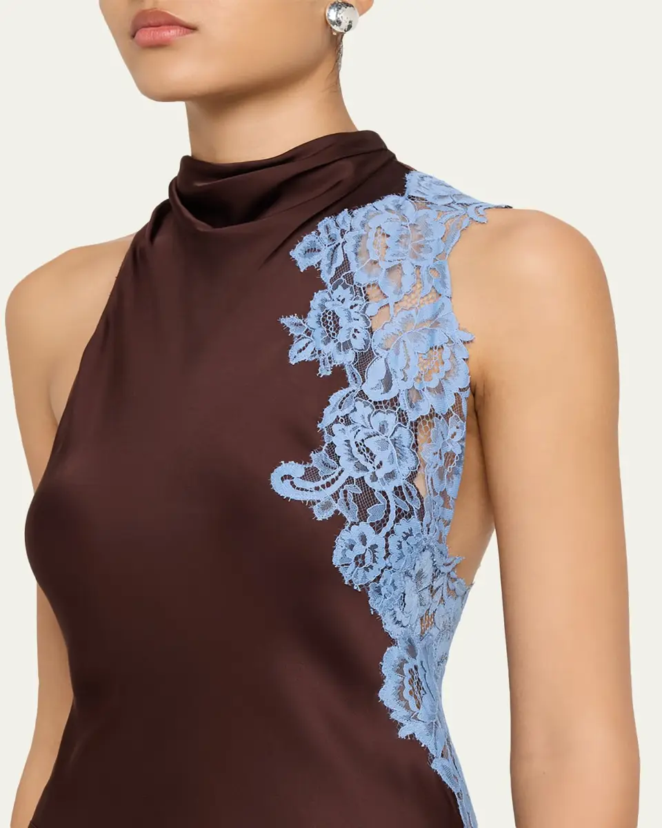 A.L.C. Josephine Satin and Lace Maxi Dress | Thumbnail 5