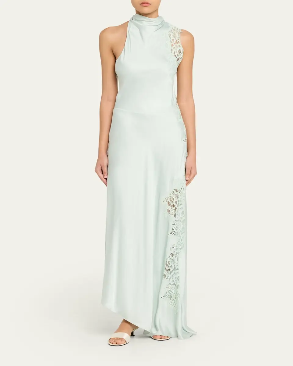 A.L.C. Josephine Satin and Lace Maxi Dress | Thumbnail 6
