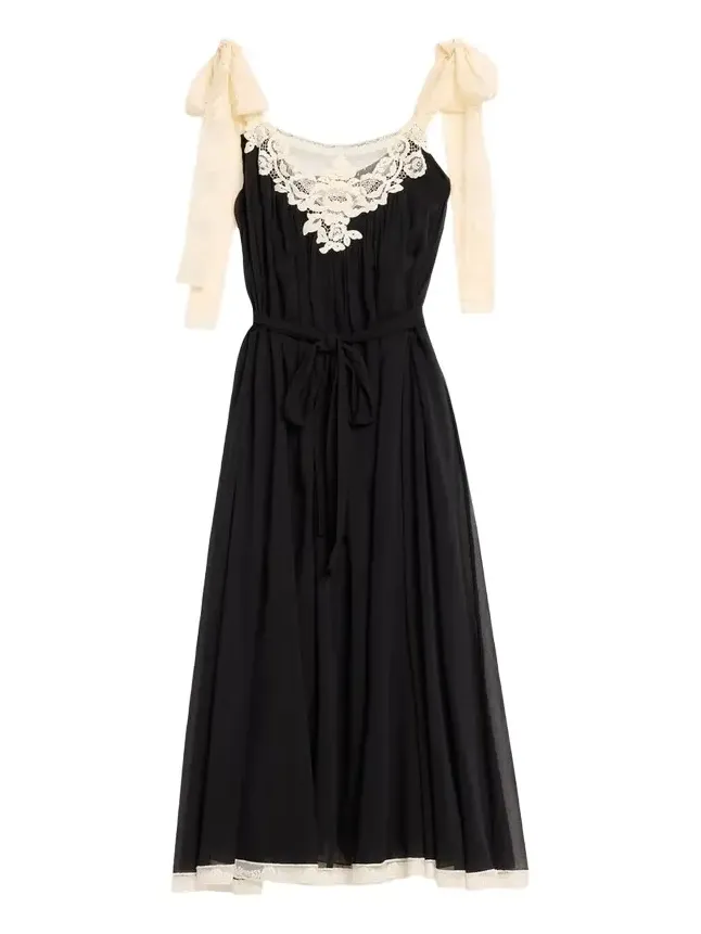 Roselight Lace Slip Midi Dress