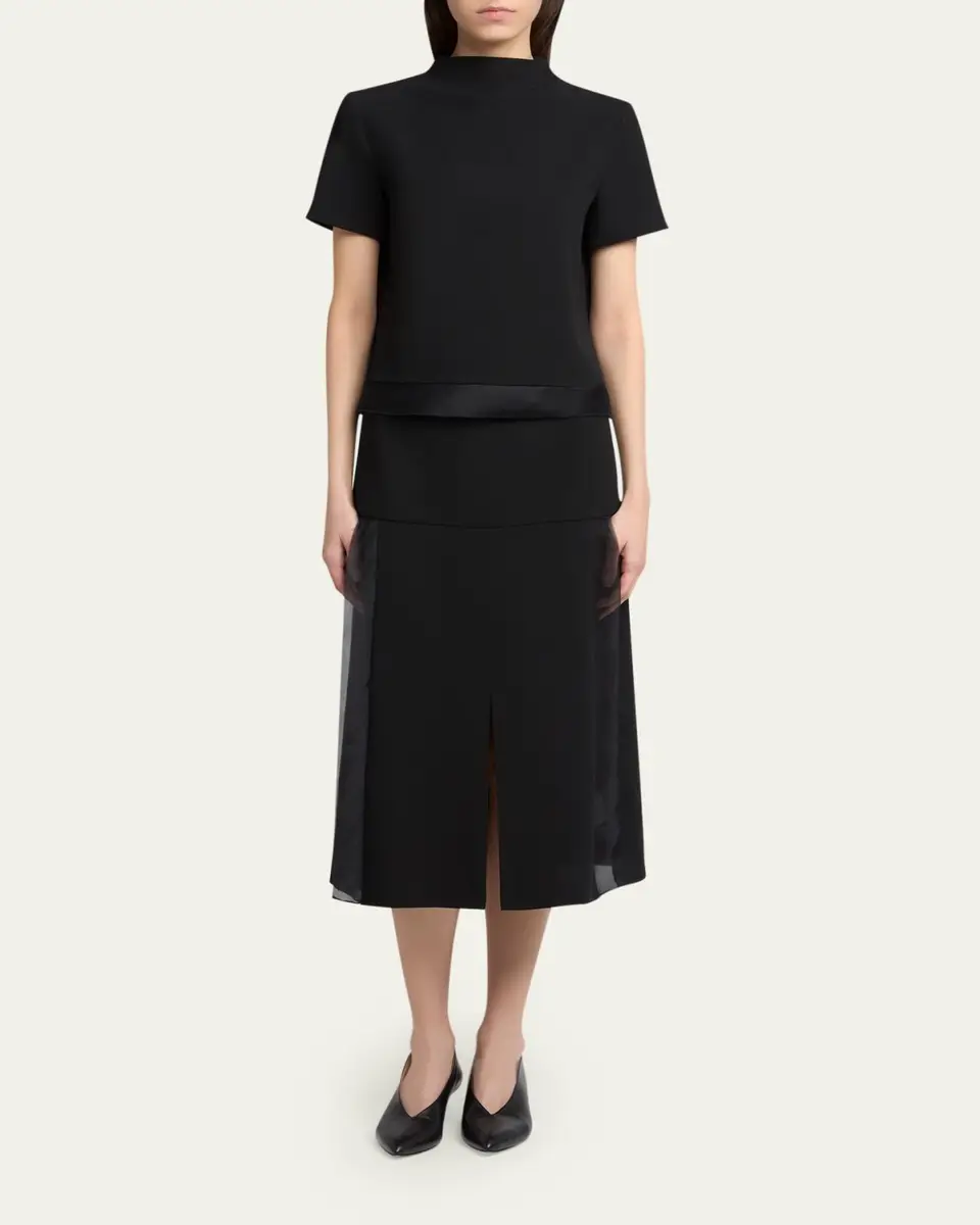 Jil Sander Textured Wool Back-Cutout Crewneck Sweater | Thumbnail 2 Jil Sander Textured Wool Back-Cutout Crewneck Sweater | Thumbnail 2