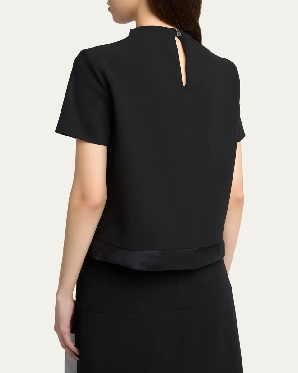 Jil Sander Textured Wool Back-Cutout Crewneck Sweater | Thumbnail 3 Jil Sander Textured Wool Back-Cutout Crewneck Sweater | Thumbnail 3