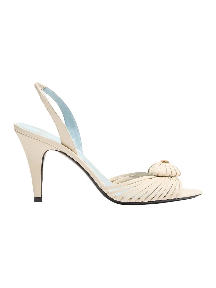 85mm Coeur VLogo Leather Slingback Pumps 85mm Coeur VLogo Leather Slingback Pumps
