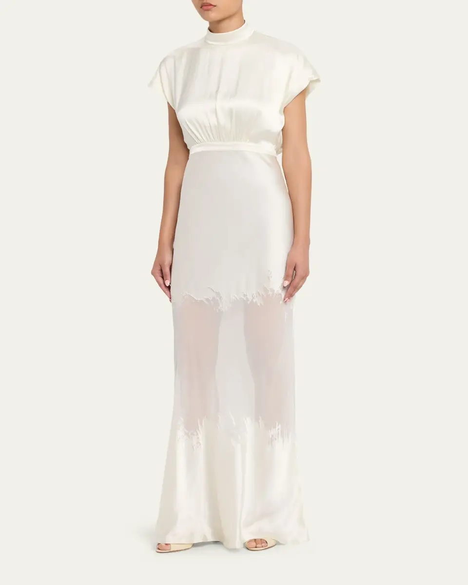 Saloni Fabienne Silk Long Dress | Thumbnail 4