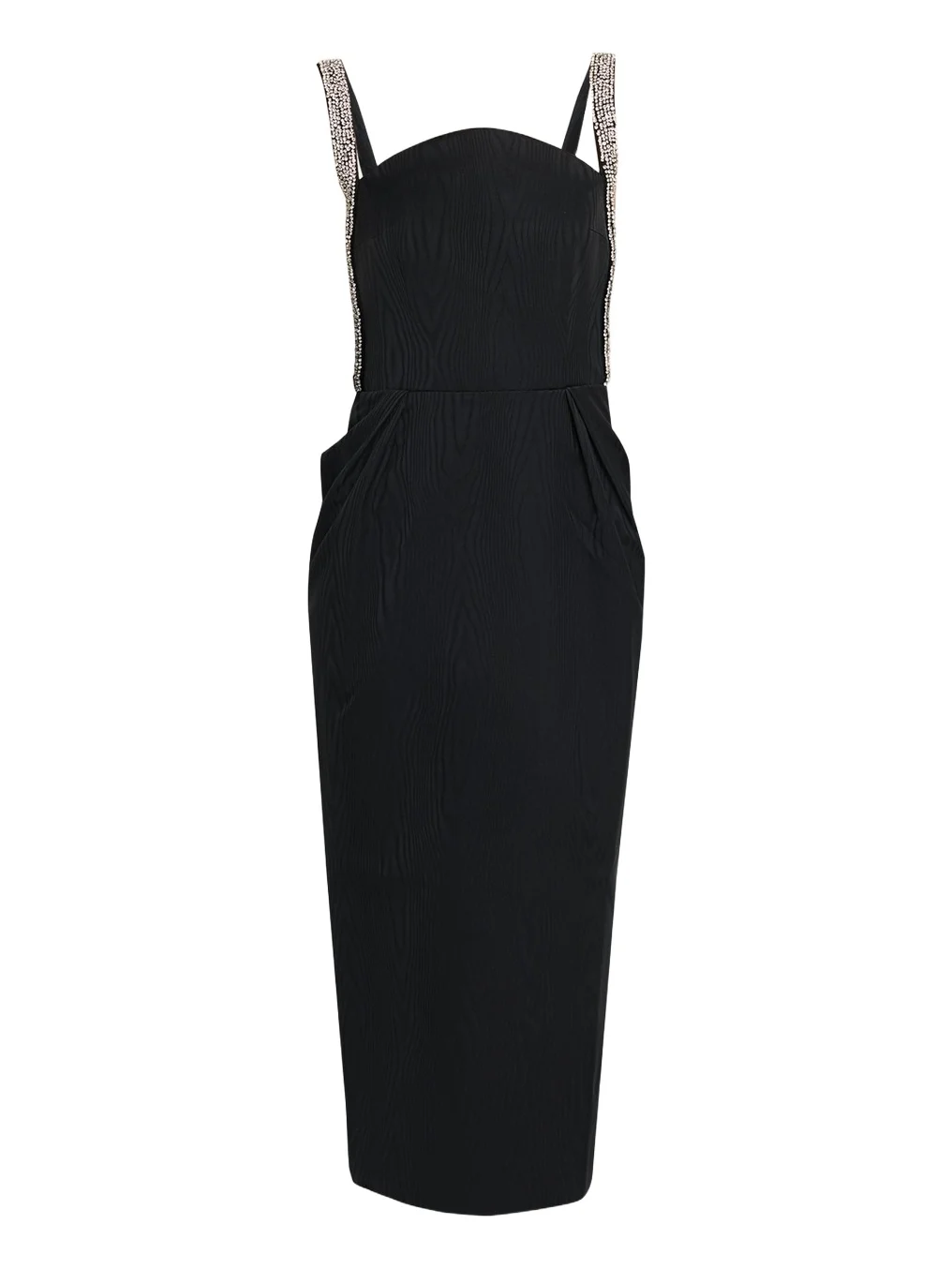 Teles Crystal-Trim Taffeta Midi Dress