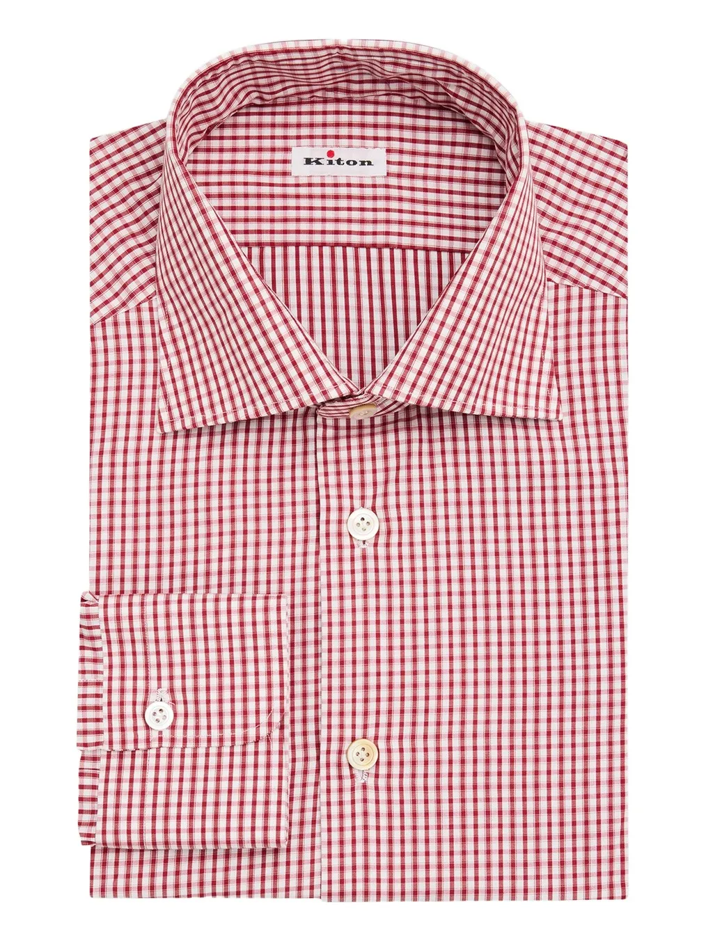 Kiton Men's Cotton Micro-Check Dress Shirt