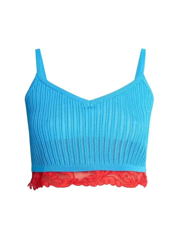 Ribbed Lace Crop Top Ribbed Lace Crop Top