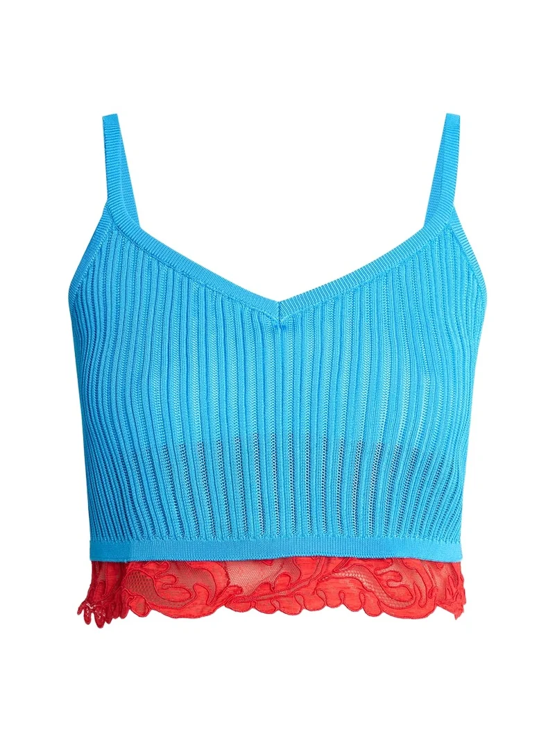 Ribbed Lace Crop Top Ribbed Lace Crop Top