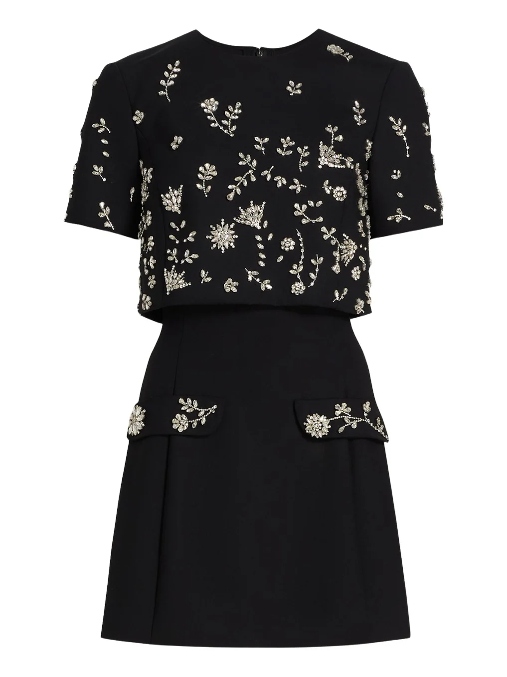 Crystal Short-Sleeve Bolero Mini Dress Crystal Short-Sleeve Bolero Mini Dress