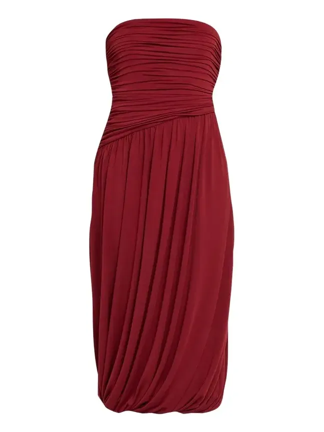 Cinq à Sept Rosine Draped Strapless Midi Dress