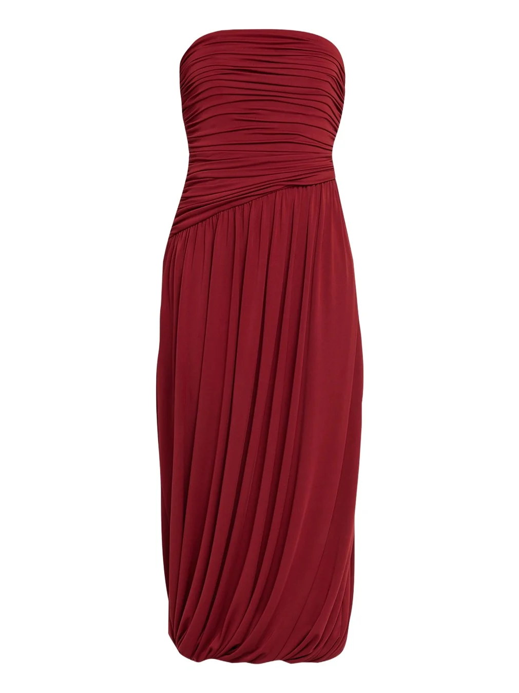 Rosine Draped Strapless Midi Dress Rosine Draped Strapless Midi Dress