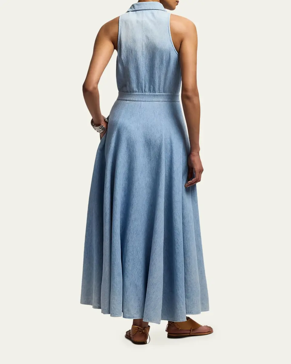 Ralph Lauren Collection Peyten Cotton Denim Day Dress | Thumbnail 3
