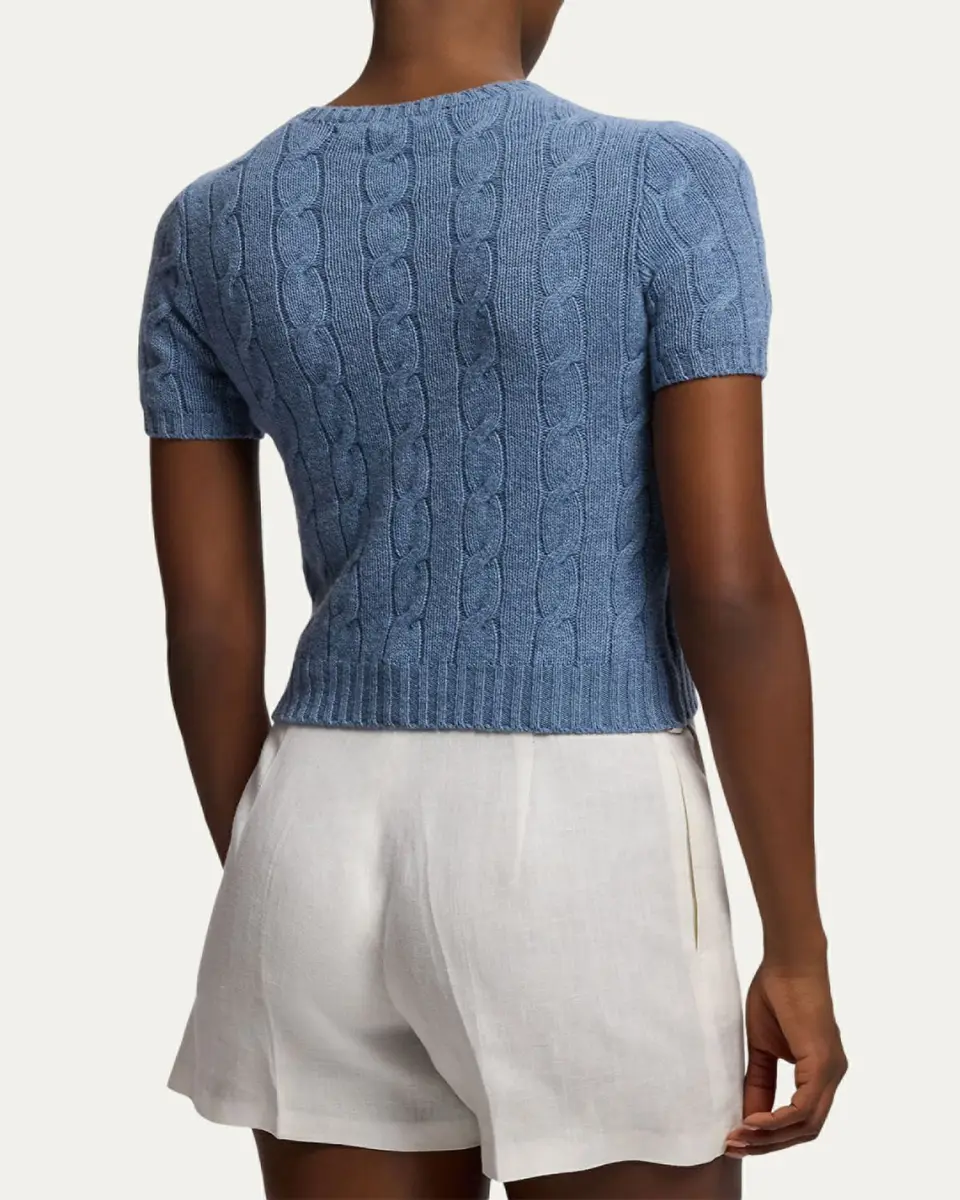 Ralph Lauren Collection Cable-Knit Cashmere Cropped Sweater | Thumbnail 3 Ralph Lauren Collection Cable-Knit Cashmere Cropped Sweater | Thumbnail 3