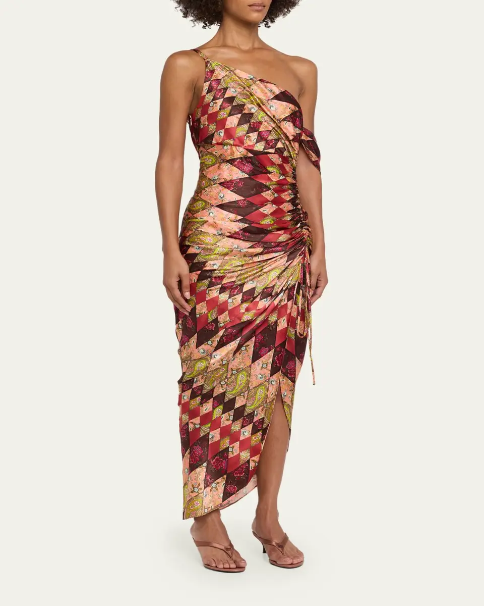 Cinq à Sept Elliana Draped Silk Midi Dress | Thumbnail 4 Cinq à Sept Elliana Draped Silk Midi Dress | Thumbnail 4