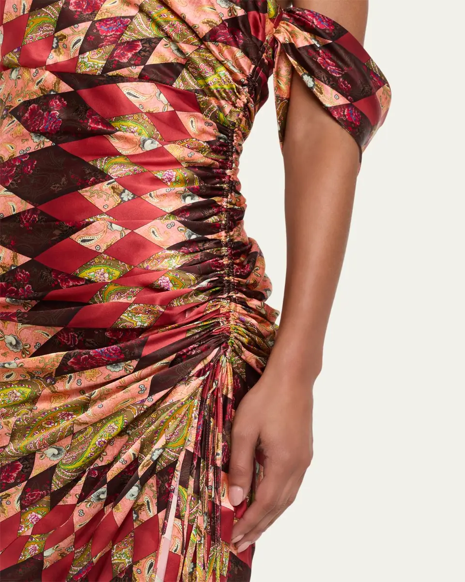 Cinq à Sept Elliana Draped Silk Midi Dress | Thumbnail 5 Cinq à Sept Elliana Draped Silk Midi Dress | Thumbnail 5
