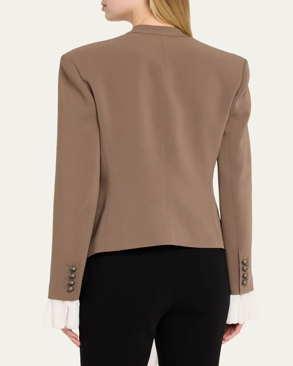 Cinq à Sept Maren Georgette-Trim Crepe Blazer | Thumbnail 3