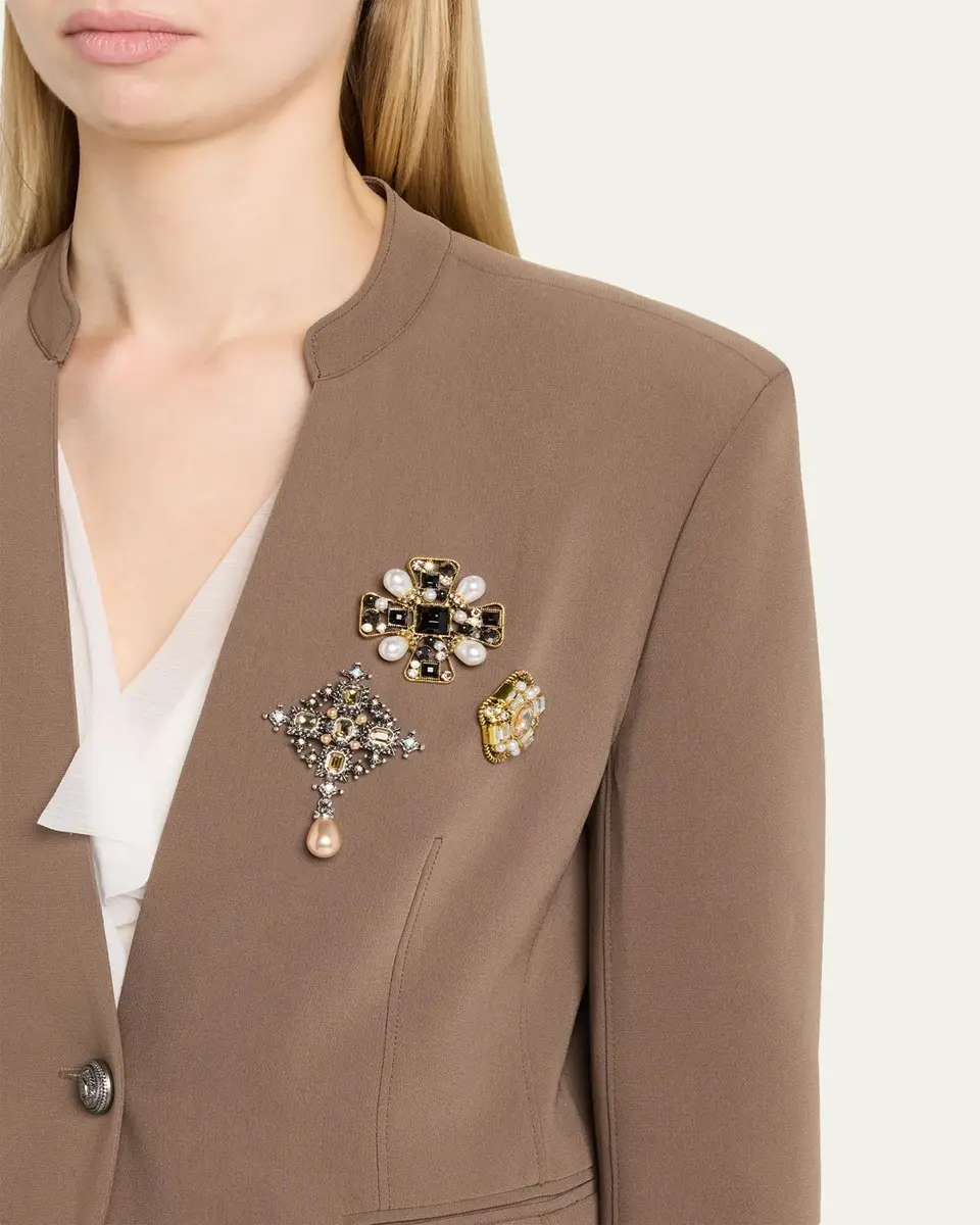 Cinq à Sept Maren Georgette-Trim Crepe Blazer | Thumbnail 5