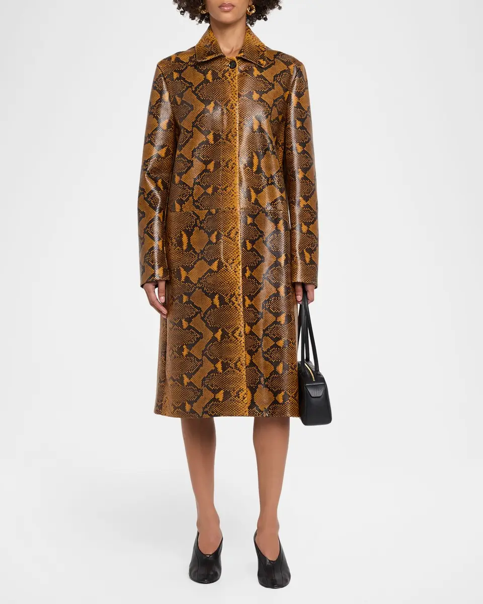 Proenza Schouler Leticia Python-Printed Leather Coat | Thumbnail 2