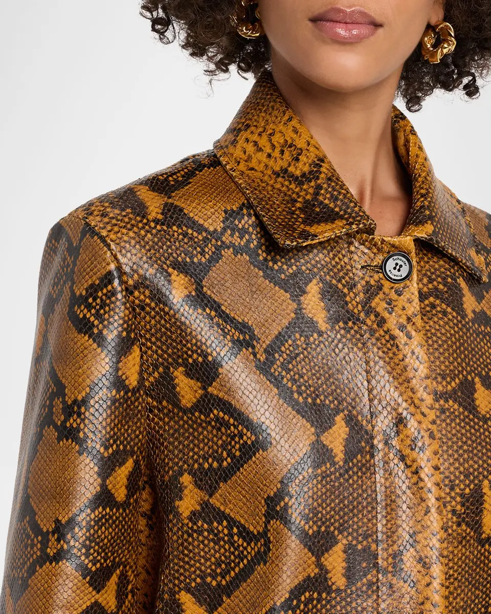 Proenza Schouler Leticia Python-Printed Leather Coat | Thumbnail 5