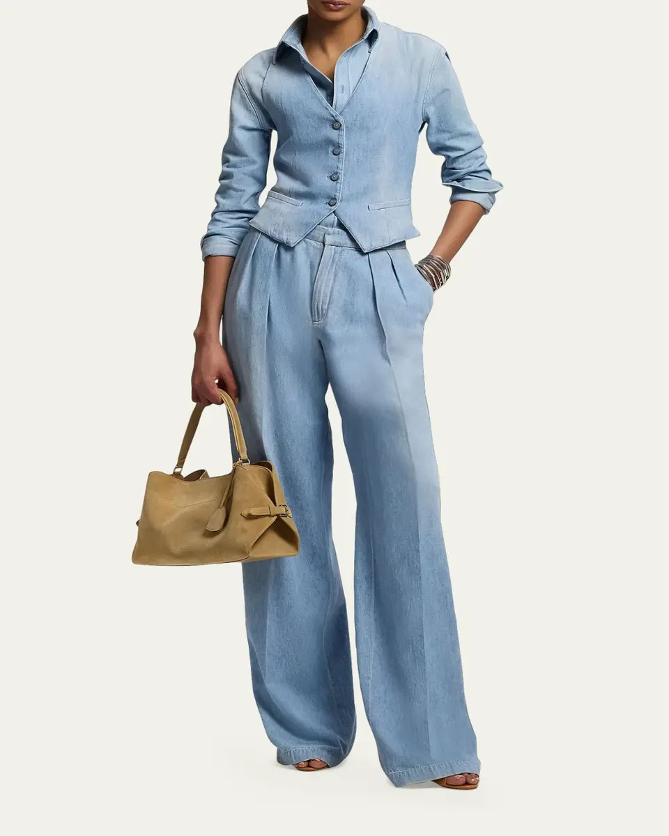 Ralph Lauren Collection Livie Cotton Denim Pants | Thumbnail 2 Ralph Lauren Collection Livie Cotton Denim Pants | Thumbnail 2