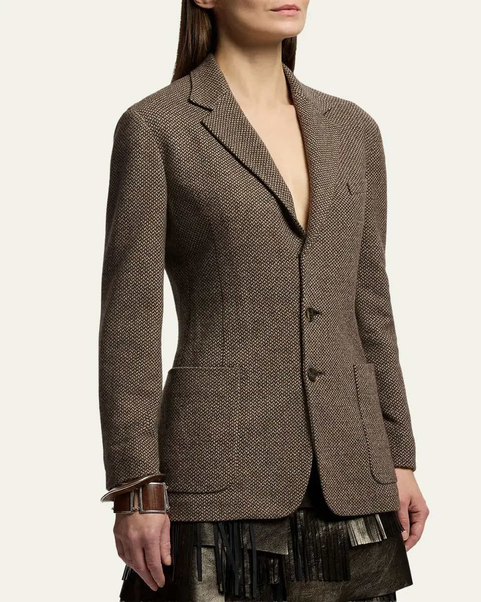 Ralph Lauren Collection Hailey Broken-Twill Jersey Jacket | Thumbnail 4