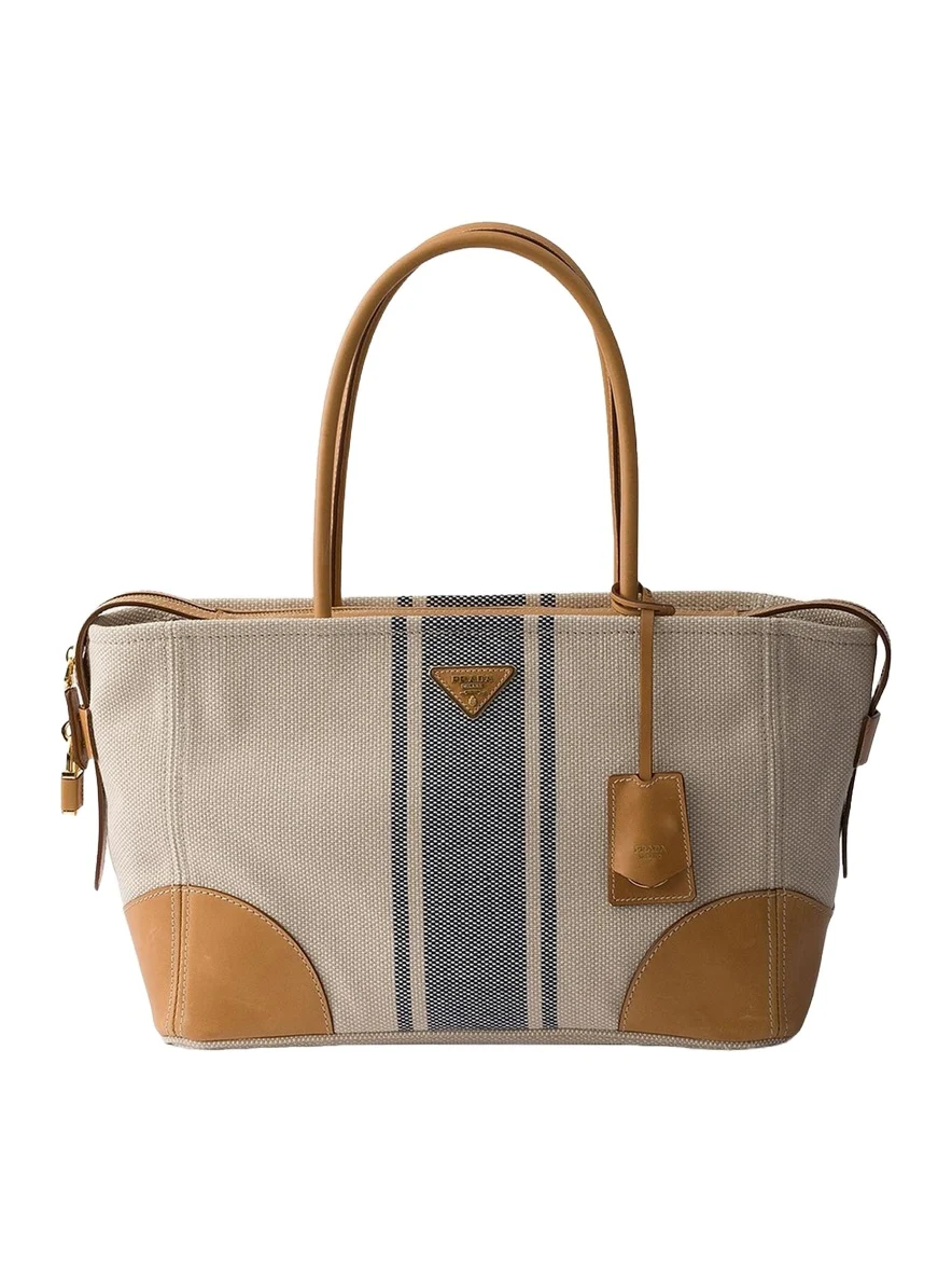 Large Canvas and Leather Tote Bag