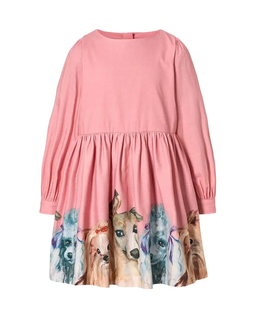 Molo Girl's Cleo Short Printed Long-Sleeve Dress, Size 7-12 | Image 1 Molo Girl's Cleo Short Printed Long-Sleeve Dress, Size 7-12 | Image 1