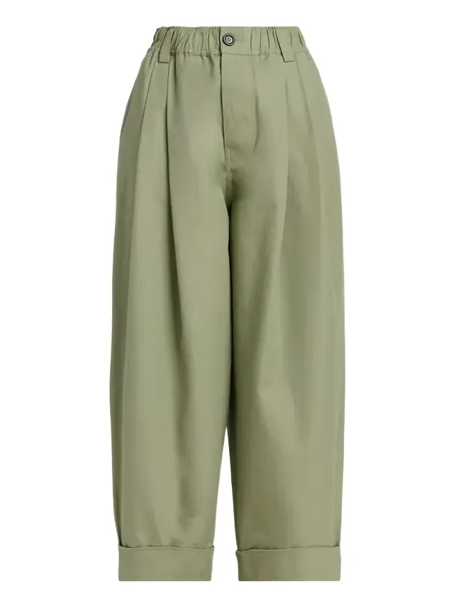 Pleated Canvas Wide-Leg Pants Pleated Canvas Wide-Leg Pants