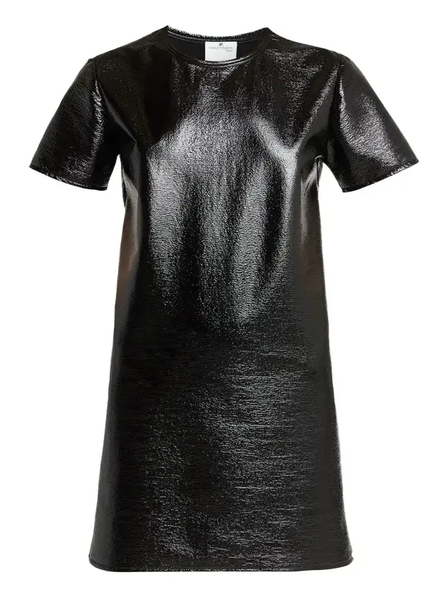 Shiny Vinyl Short-Sleeve Mini Dress Shiny Vinyl Short-Sleeve Mini Dress