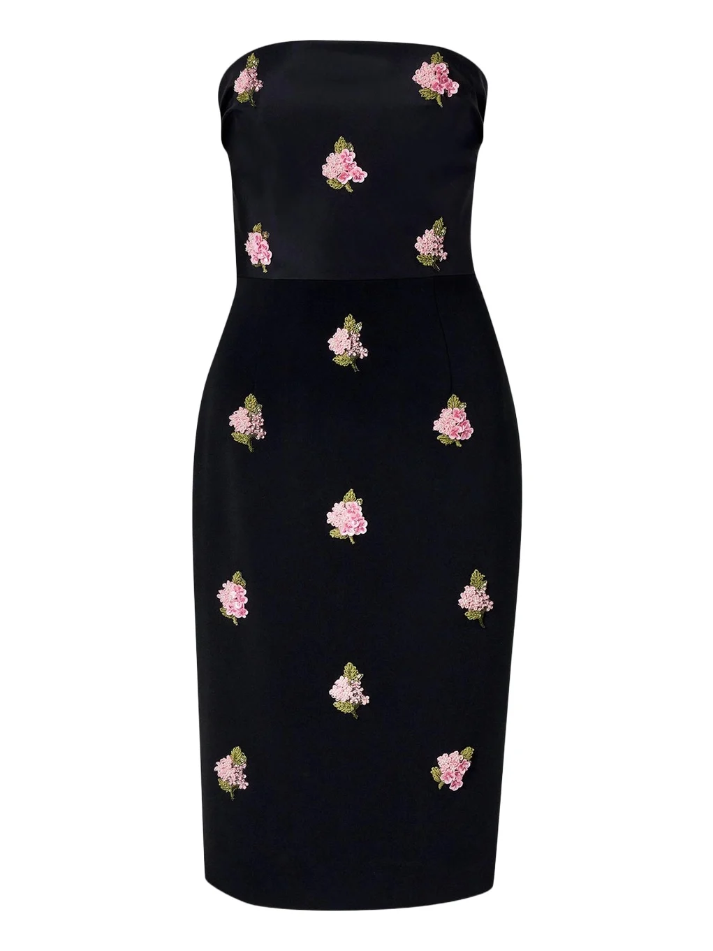 Strapless Floral Embroidered Sheath Dress Strapless Floral Embroidered Sheath Dress