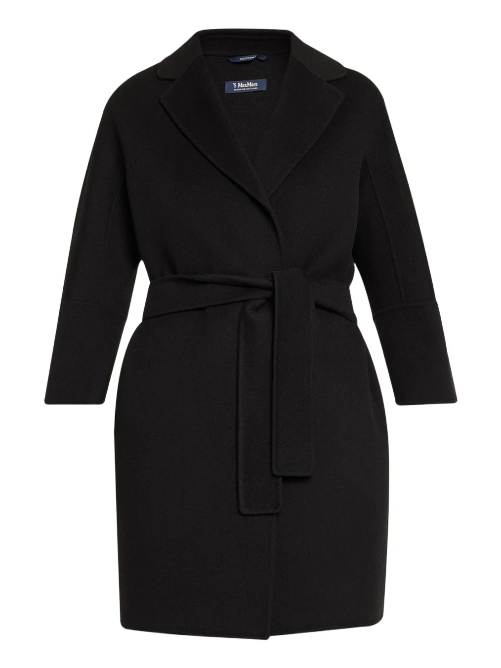 Max Mara Arona 3/4-Sleeve Wool Wrap Coat