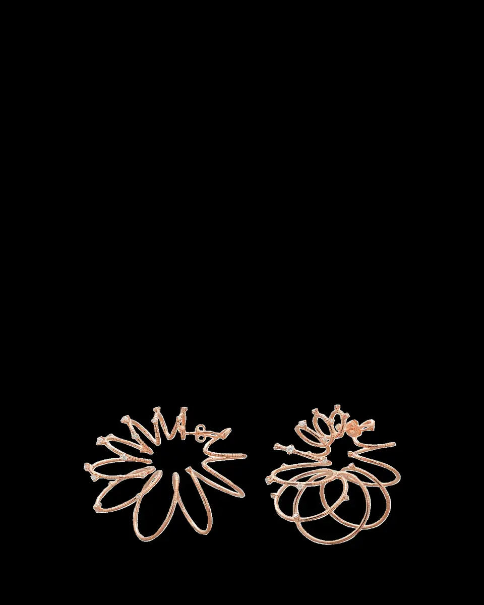 MATTIA CIELO 18K Gold and Titanium Coiled Diamond Hoop Earrings | Thumbnail 2