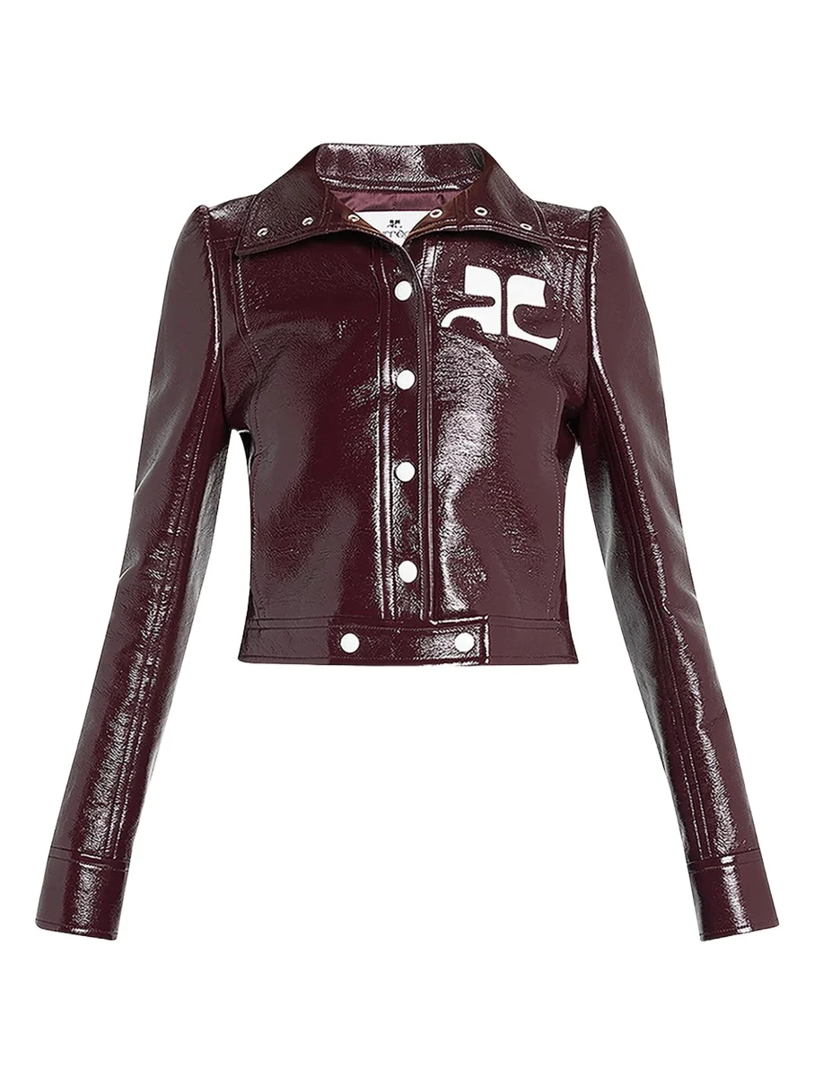 Textured Vinyl Crop Jacket Textured Vinyl Crop Jacket