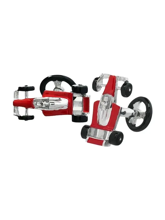 Red Race Car Cuff Links
