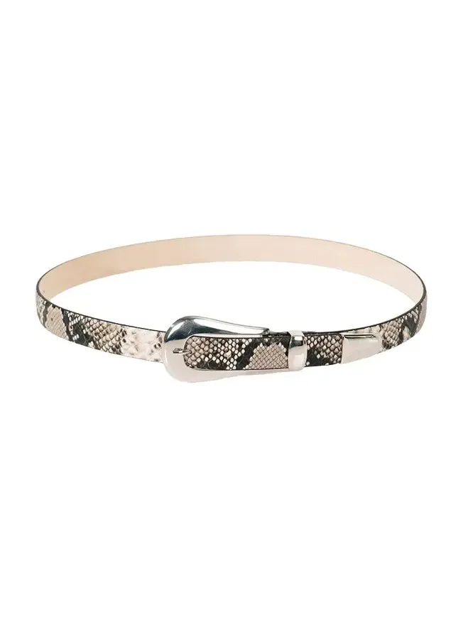 Colette Snake-Embossed Leather Belt Colette Snake-Embossed Leather Belt