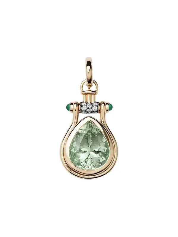 Mason and Books 14K Pendulum Pear Pendant with Prasiolite