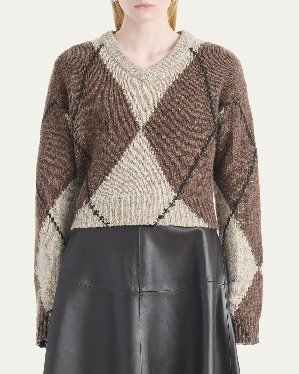 Altuzarra Parish Argyle V-Neck Sweater | Thumbnail 3 Altuzarra Parish Argyle V-Neck Sweater | Thumbnail 3