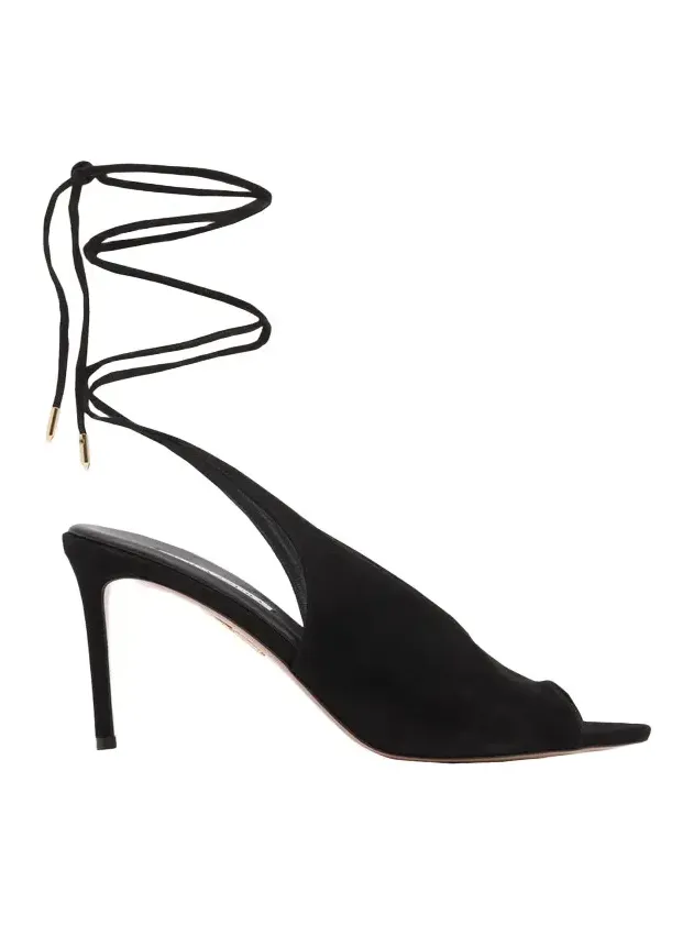 Aquazzura 85mm Lisa Suede Lace-Up Sandals