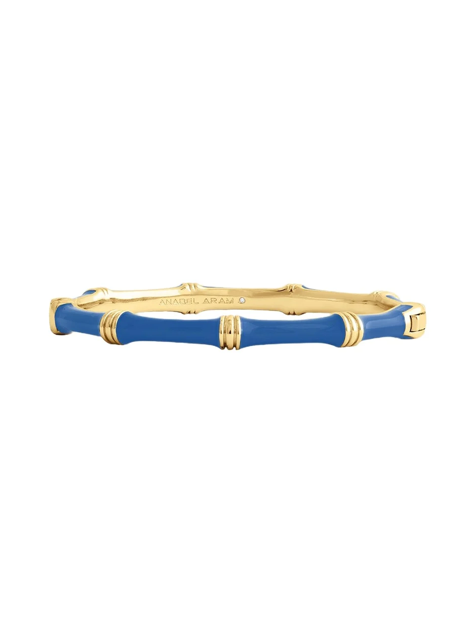 Anabel Aram Jewelry Bamboo Enameled Hinged Bangle