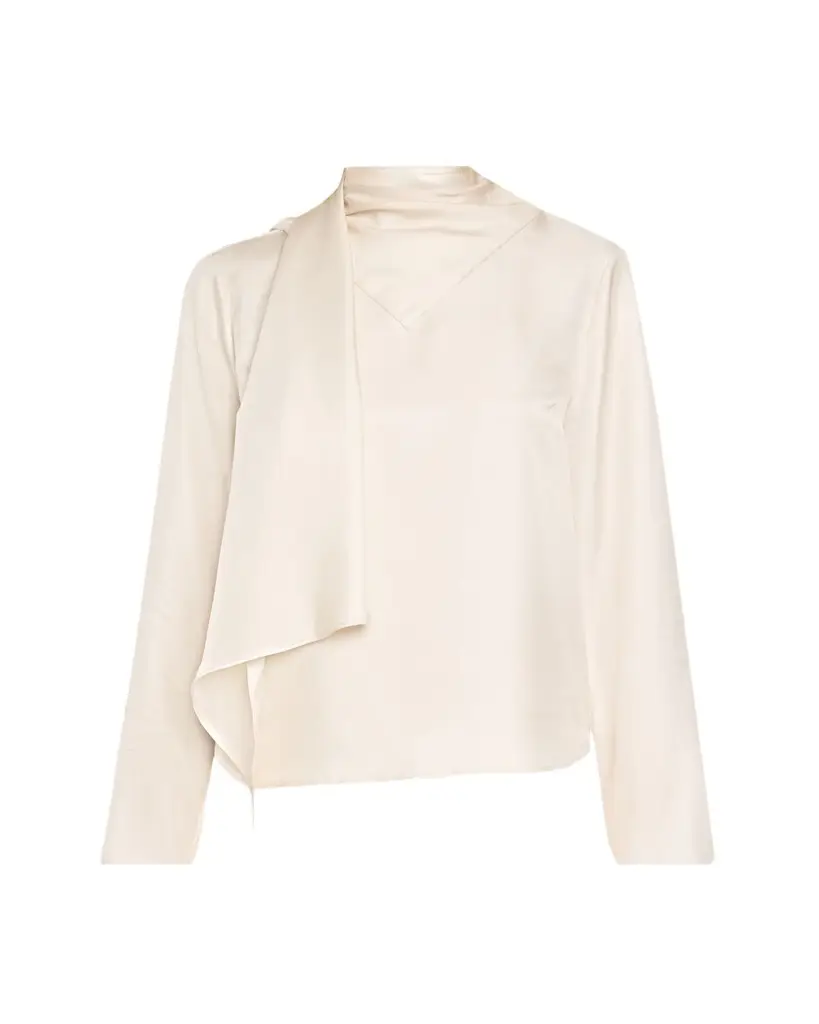 Loulou de Saison Gala Silk Scarf-Neck Blouse | Image 1 Loulou de Saison Gala Silk Scarf-Neck Blouse | Image 1