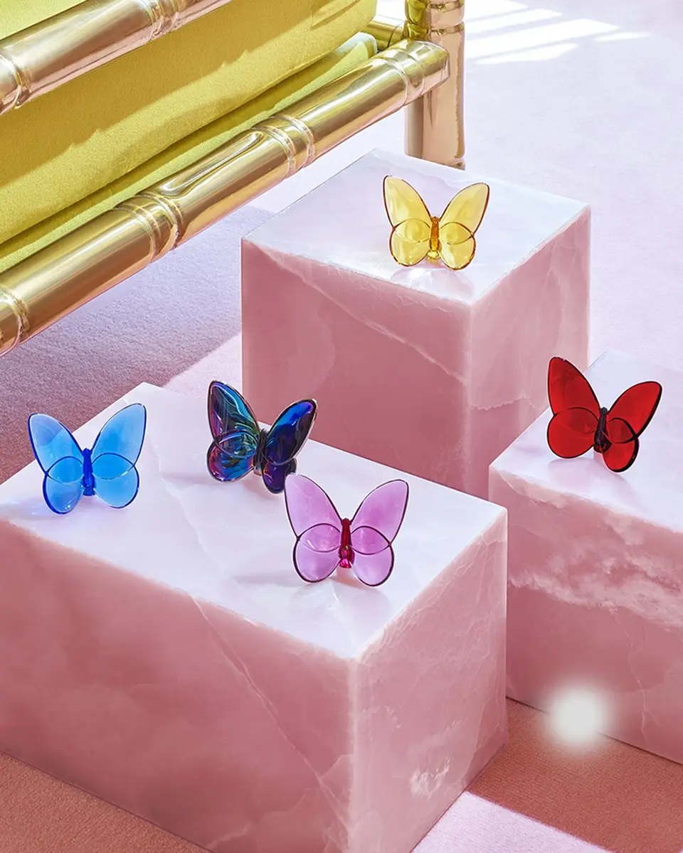 Baccarat 2.5" Lucky Crystal Red Butterfly | Thumbnail 2