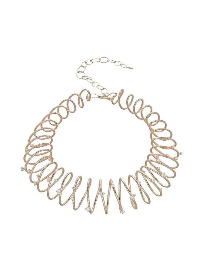 MATTIA CIELO 18K Gold and Titanium Coiled Diamond Necklace
