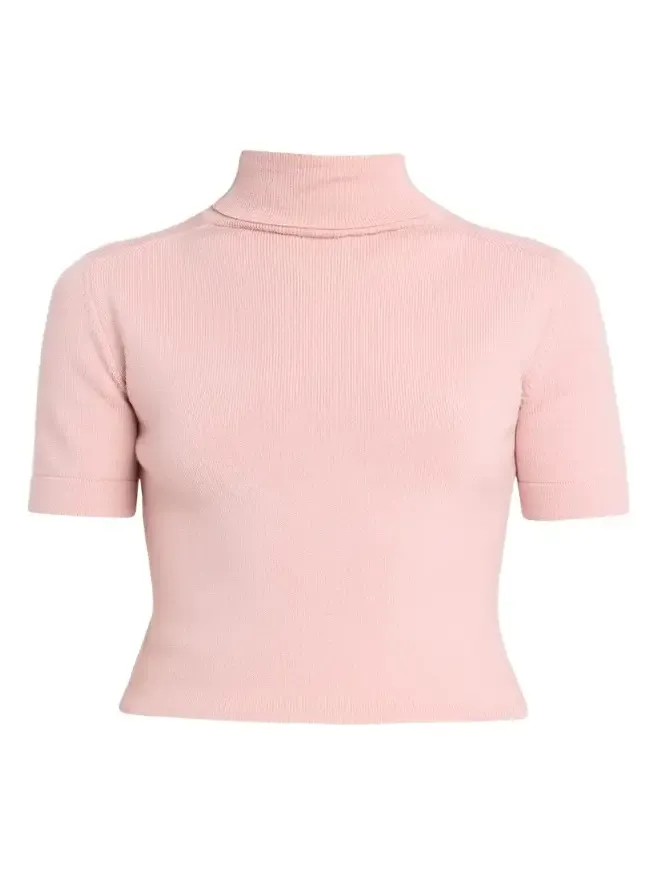 Turtleneck Short-Sleeve Wool Sweater Turtleneck Short-Sleeve Wool Sweater
