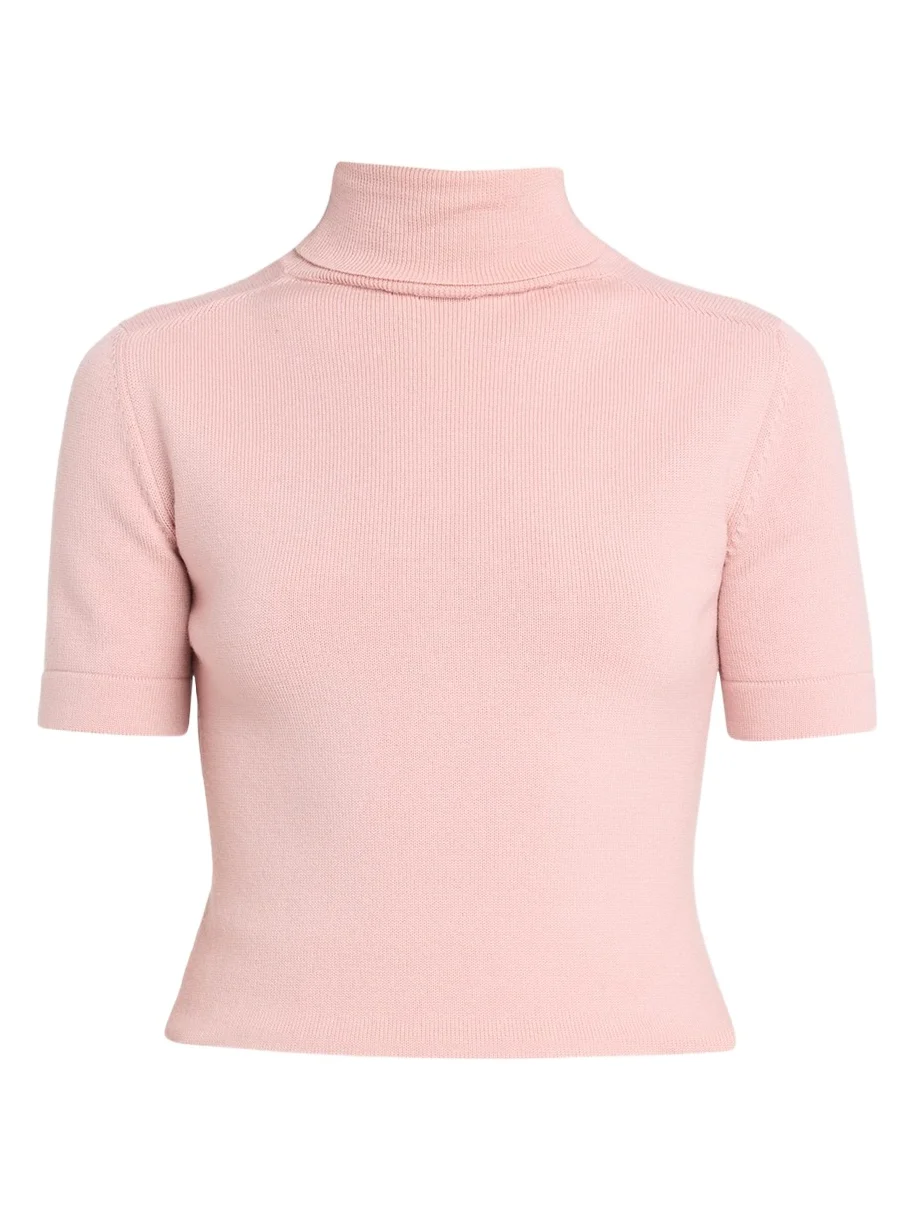 Turtleneck Short-Sleeve Wool Sweater Turtleneck Short-Sleeve Wool Sweater