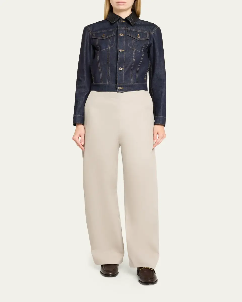 Bottega Veneta Intrecciato Collar Cotton Denim Jacket | Thumbnail 2 Bottega Veneta Intrecciato Collar Cotton Denim Jacket | Thumbnail 2