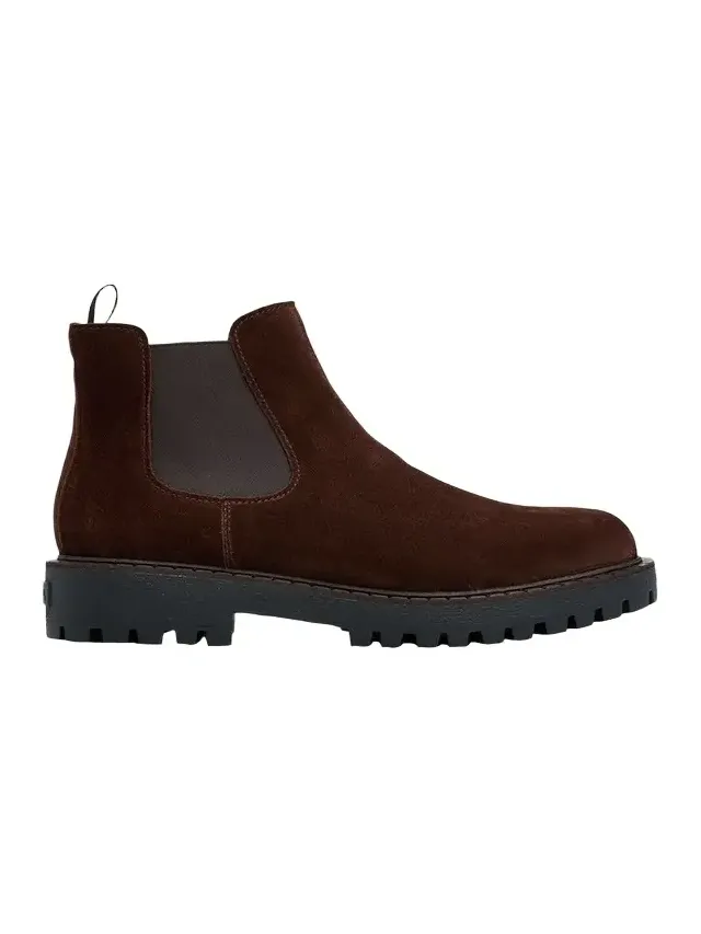 Men's Folder Suede Lug-Sole Chelsea Boots Men's Folder Suede Lug-Sole Chelsea Boots