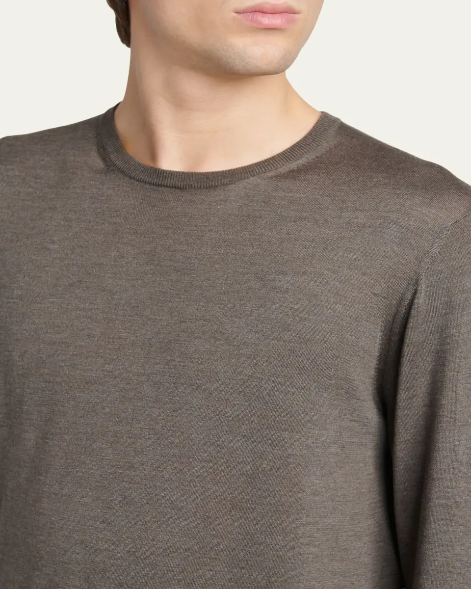 Giorgio Armani Men's Silk/Cotton Crewneck Sweater | Thumbnail 5 Giorgio Armani Men's Silk/Cotton Crewneck Sweater | Thumbnail 5