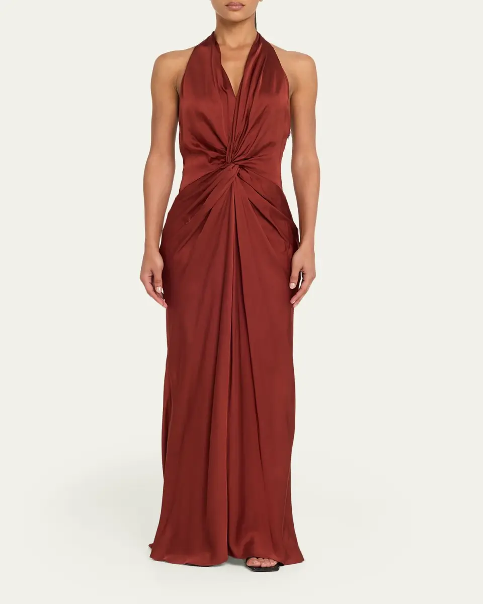 A.L.C. Mabel Twist-Front Halter Gown | Thumbnail 2